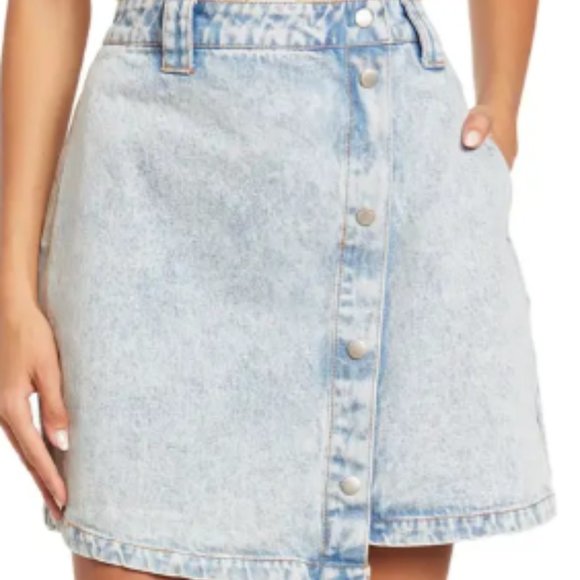 Ena Pelly Ally Asymmetrical Denim Mini Skirt - Picture 3 of 3